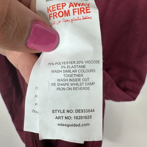2/$30 NWT MIssguided Long Sleeve Square Neck Very Essential Midi Burgundy #A1602 - Picture 6 of 8